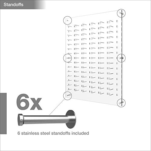 Framedisplays.com Optical Display for 90 Eyewear Frames - Wall Mount Acrylic Sunglass Display Package - Frosted White - 47.5” x 36.5”
