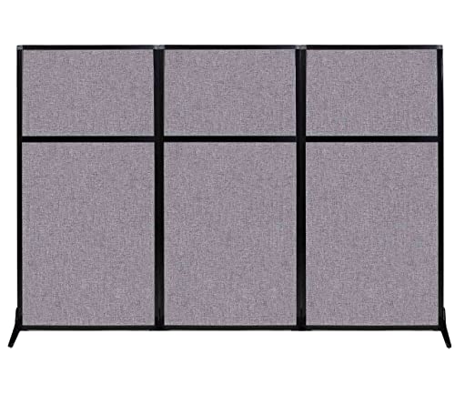 Versare Workstation Partition | Portable Wall Divider | Modern Office Cubicle | Free Standing Privacy Screen | Flexible Work Space | 99" x 70" Cloud Gray Fabric Panels