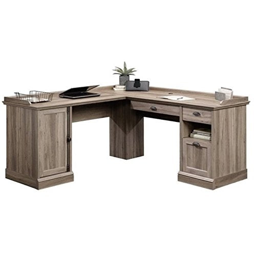 Bowery Hill L-Shaped Desk in Salt Oak