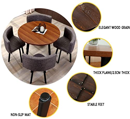 Office Table and Chair Set Conference Coffee Table 90cm Grey
