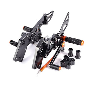 TAKENE Adjustable Rider Rear Sets for RC125 RC200 RC390 2014-2021 (Orange)