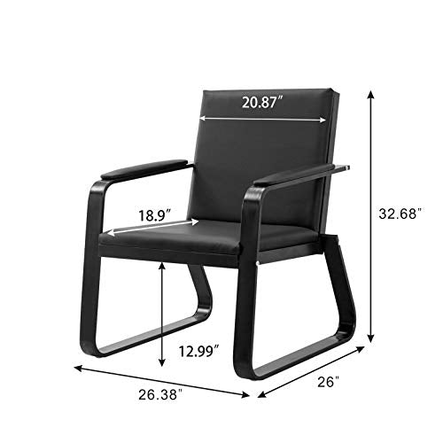 Bestmart PVC Leather 3PCS Office Reception Sofa Set Executive Side Waiting Room Visitor Guest Sofa,Dark Brown