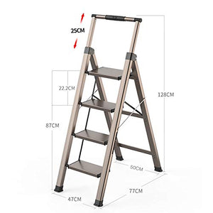 LUCEAE Multifunction Foldable 4 Step Aluminum Ladder