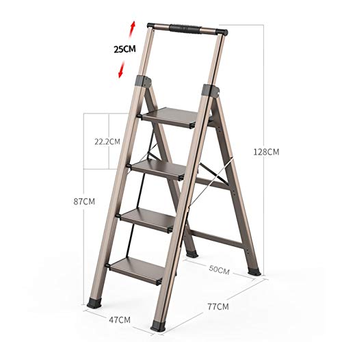 LUCEAE Multifunction Foldable 4 Step Aluminum Ladder