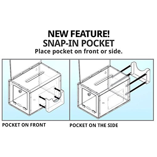 White Extra Large Suggestion Box w/Pocket, Lock & Keys 11"wx8.25"dx8.25"h