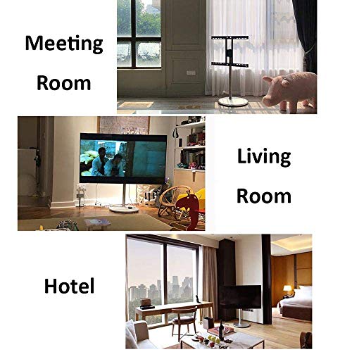 YokIma Swivel TV Floor Stand for 70-120" TVs, Black Stainless Steel Cabinets, Height Adjustable - Max Vesa 1200x600mm