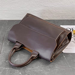 HLMSKD Men's Leather Handbags Laptop Bags Men's Shoulder Bags Business Briefcases Messenger Bags (Color : A, Size