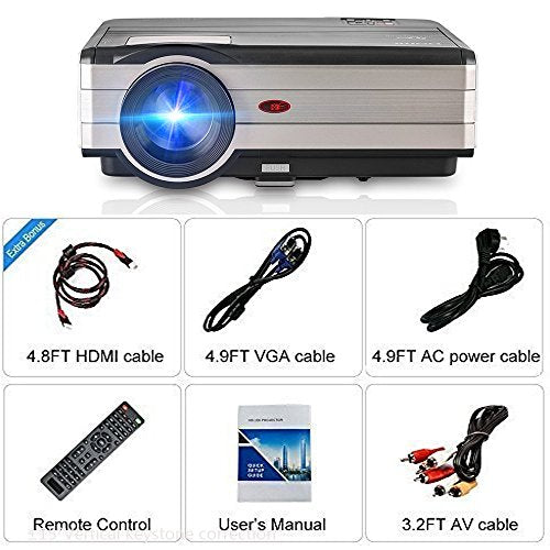Wireless Projector WiFi LED LCD 3500 Lumen, Full HD 1080P LED Home Theater Movie Projectors for iPhone iPad with HDMI USB Headphone Jack TV Speaker & Multimedia Smart Beamer Indoor Outdoor