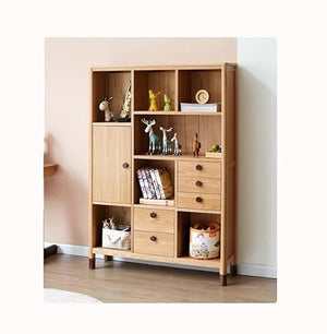 None Floor-to-Ceiling Bookcase Multi-Layer Shelf Locker (Brass)