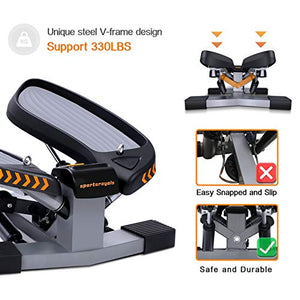 Sportsroyals Stair Stepper for Exercises-Twist Stepper with Resistance Bands and 330lbs Weight Capacity