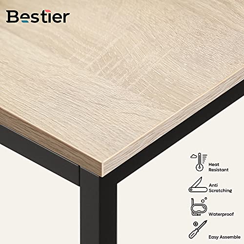 Bestier Computer Desk with Storage Shelves 47 Inch Home Office Desk Writing Table Oak