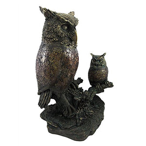 North American Large Mother Owl Baby Owl Tiffany Style Crackle Glass Glass Lamp, TL4224B
