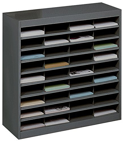 Safco Products E-Z Stor Literature Organizer, 36 Compartment, 9221BLR, Black Powder Coat Finish, Commercial-Grade Steel Construction, Eco-Friendly