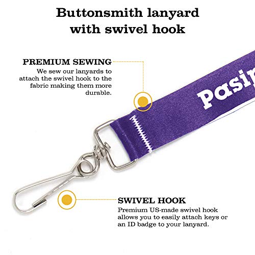 Buttonsmith Sporty Mascots Lanyard - Pack of 25 - Choose Background Color, Font Color, Font Style and Icon - Personalize with Your Name or Text - Made in the USA