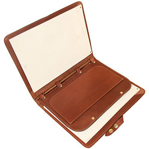 Leather Business Double Portfolio Notebook Writing Notepads Brown USA Made No.36