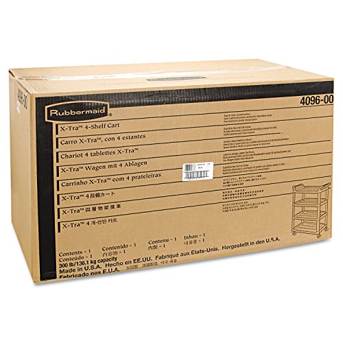 Rubbermaid 409600BLA 4-Shelf Utility Cart, Black