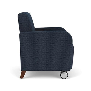 Lesro Siena Blue/Walnut Lounge Reception Guest Chair