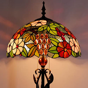 AVIVADIRECT Tiffany Floor Lamp Stained Glass Standing Reading Lamp 16x16x70 Inches