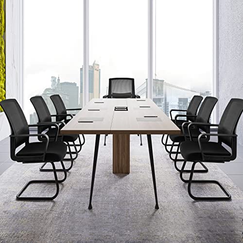 Tangkula Office Guest Chair Set of 12 with Adjustable Lumbar Support & Sled Base