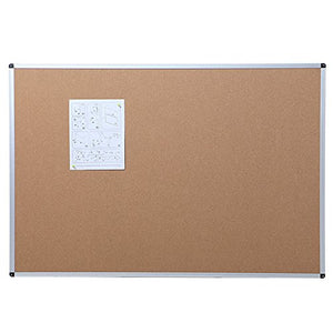 VIZ-PRO Cork Notice Board, 60 X 48 Inches, Silver Aluminium Frame