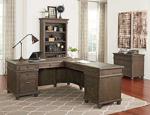 Martin Furniture Desk And Return, Weathered Dove