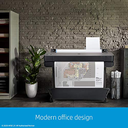 HP DesignJet T630 Large Format Wireless Plotter Printer - 36", with Modern Office Design (5HB11A)