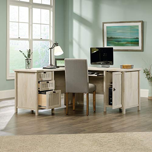 Sauder Costa L-Shaped Desk, L: 65.12" x W: 65.12" x H: 30.0", Chalked Chestnut
