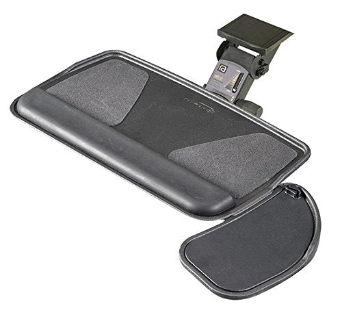 RightAngle Myriad Economical Sit to Stand Keyboard Tray - Swivel Mouse Platform and Palm support- Computer Desk Accessory - 12 x 28.25 inches