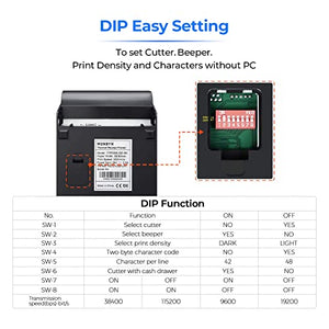MUNBYN Receipt Printer P068, 3 1/8" 80mm Direct Thermal Printer, POS Printer with Auto Cutter - Receipt Printer with USB Serial Ethernet Windows Driver ESC/POS Support Cash Drawer