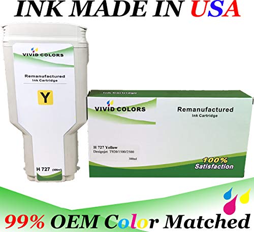VividColors Set of 6 Remanufactured HP727 300ml Inkjet Cartridges for HP Desingjet T920 Printer