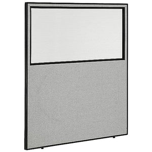 Global Industrial Office Partition Panel with Partial Window, Gray 60-1/4"W x 72"H