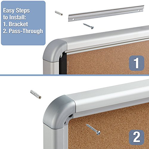 Quartet Enclosed Cork Bulletin Board, 30" x 39" or 9 Sheets, Swing Door, Aluminum Frame (EIHC3930)