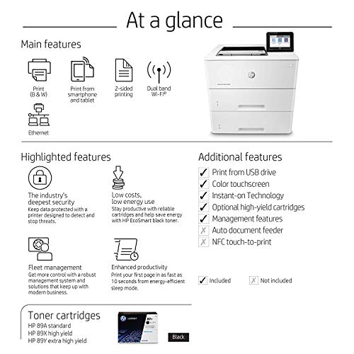 HP Laserjet Enterprise M507dn with One-Year, Next-Business Day, Onsite Warranty (1PV87A) (Renewed)