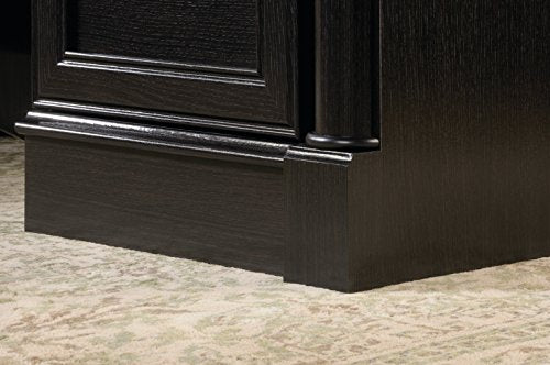 Sauder 420783 Bleeker Street Executive Desk, L: 65.12" x W: 29.53" x H: 29.61", Obsidian Oak finish