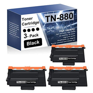 3-Pack TN880 TN-880 Compatible Toner Cartridge Replacement for Brother DCP-L5500DN L5600DN MFC-L6700DW L6800DW L6900DW HL-L6200DW L6250DW L5000D L5100DN Printer Toner (Black, High Yield)