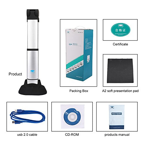 eloam Document Camera with HD CMOS Sensor and OCR Function Time Shooting for Office, Classrooms, Labs, Meeting Room Shooting for Office, Classrooms, Labs, Meeting Room