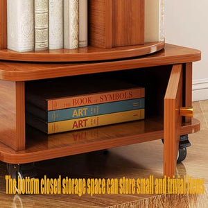 TruRim Rotating Bookshelf Tower, Wooden Narrow Bookshelf 360 Degrees Display (Six-Tier)