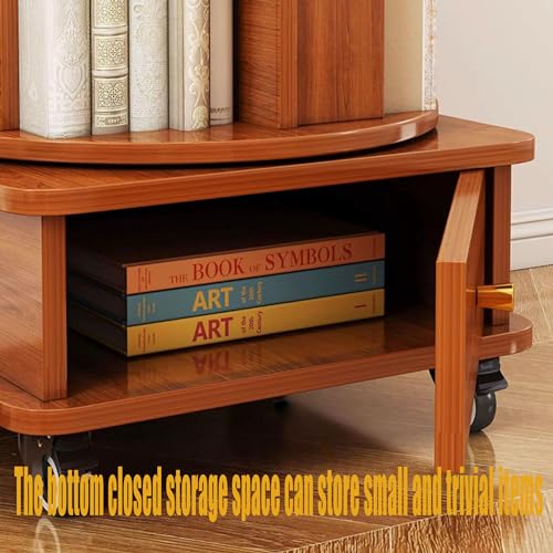 TruRim Rotating Bookshelf Tower, Wooden Narrow Bookshelf 360 Degrees Display (Six-Tier)