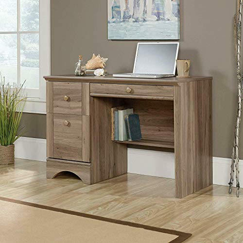 Thaweesuk Shop Salt Oak Finish Wooden Computer Desk Home Office Laptop Table CPU Student Storage Workstation Writing Furniture New Engineered Wood Laminate