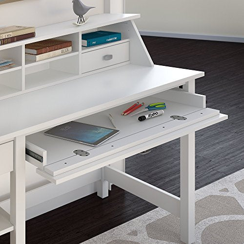 Broadview Computer Desk with Open Storage and Desktop Organizer