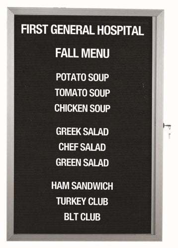 Enclosed Letter Board Size: 24" H x 36" W