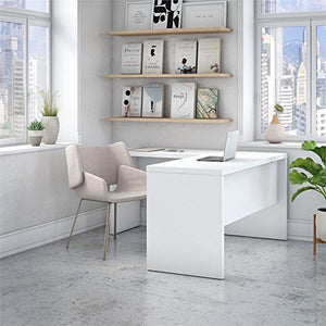 Office by kathy ireland Echo L Shaped Desk in Pure White