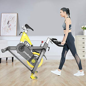 pooboo Commercial Standard Exercise Bike Magnetic Resistance Stationary Bike Indoor Cycling Bike Belt Drive Bike