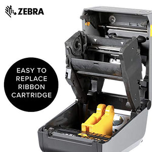 Zebra - ZD420c Ribbon Cartridge Desktop Printer for Labels and Barcodes - Print Width 4 in - 300 dpi - Interface: Wifi, Bluetooth, USB - ZD42043-C01W01EZ