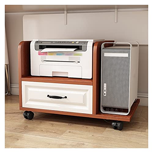 Computer Tower Stand Printer Table CPU Holder with 4 Caster Wheels - Color A