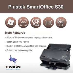 Plustek SmartOffice S30 A3 Large Format Duplex Document Scanner with 100-page ADF