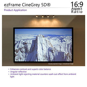 Elite Screens ezFrame CineGrey 5D, 135" Diagonal 16:9, 8K 4K Ultra HD Ready Ceiling Light Rejecting and Ambient Light Rejecting Fixed Frame Projector Screen, CineGrey 5D Projection Material, R135DHD5