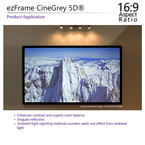 Elite Screens ezFrame CineGrey 5D, 135" Diagonal 16:9, 8K 4K Ultra HD Ready Ceiling Light Rejecting and Ambient Light Rejecting Fixed Frame Projector Screen, CineGrey 5D Projection Material, R135DHD5