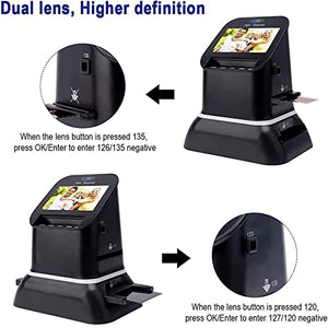 EXQST Digital Film and Slide Scanner with 5" LCD Screen, Converts 35mm Negatives and Slides to Digital JPEG - Photo Convertor