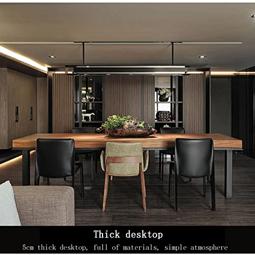 Solid Wood Antique Writing Desk Metal and Wooden Home Office Study Workstation 220X100X75CM